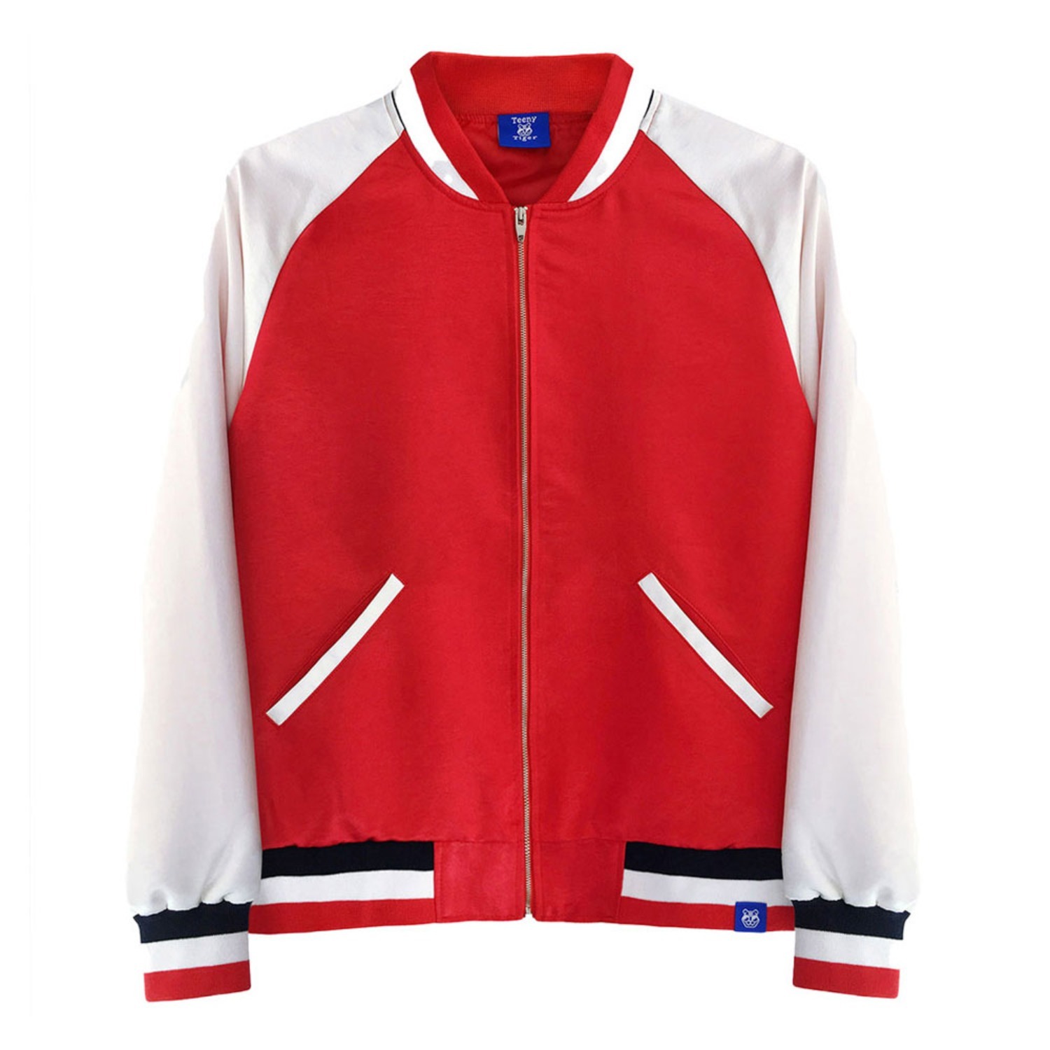 전통문양 자수 봄버자켓 레드  Traditional Embroidery bomber Jacket (Red)