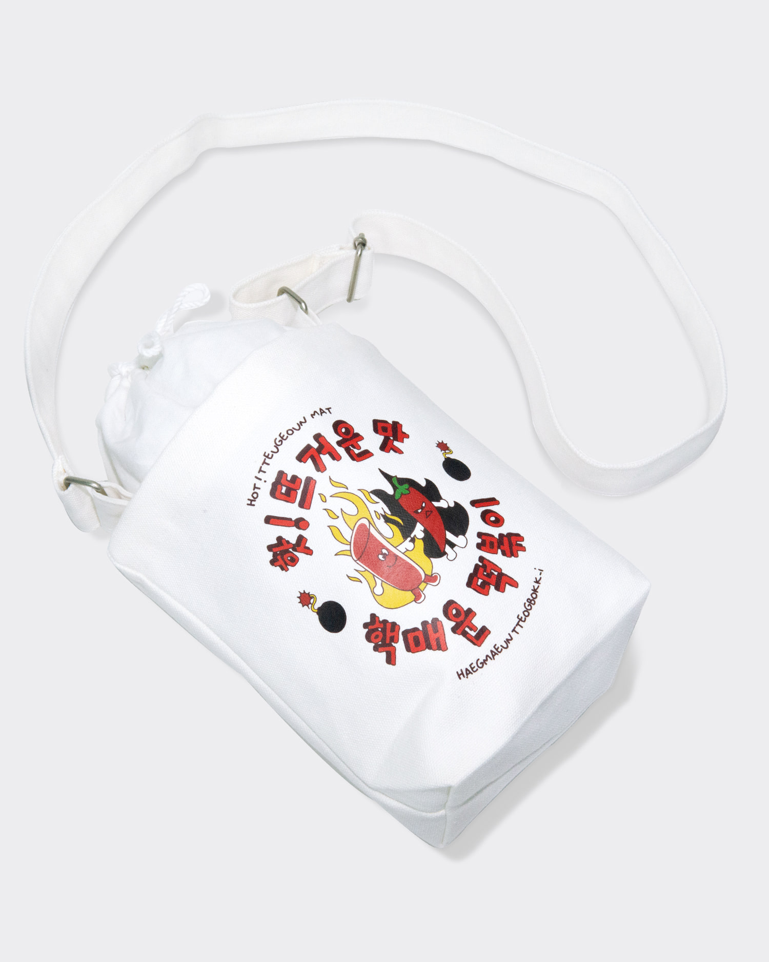 떡볶이 스몰 캔버스 숄더백 아이보리tteokbokki small canvas shoulder bag (Ivory)