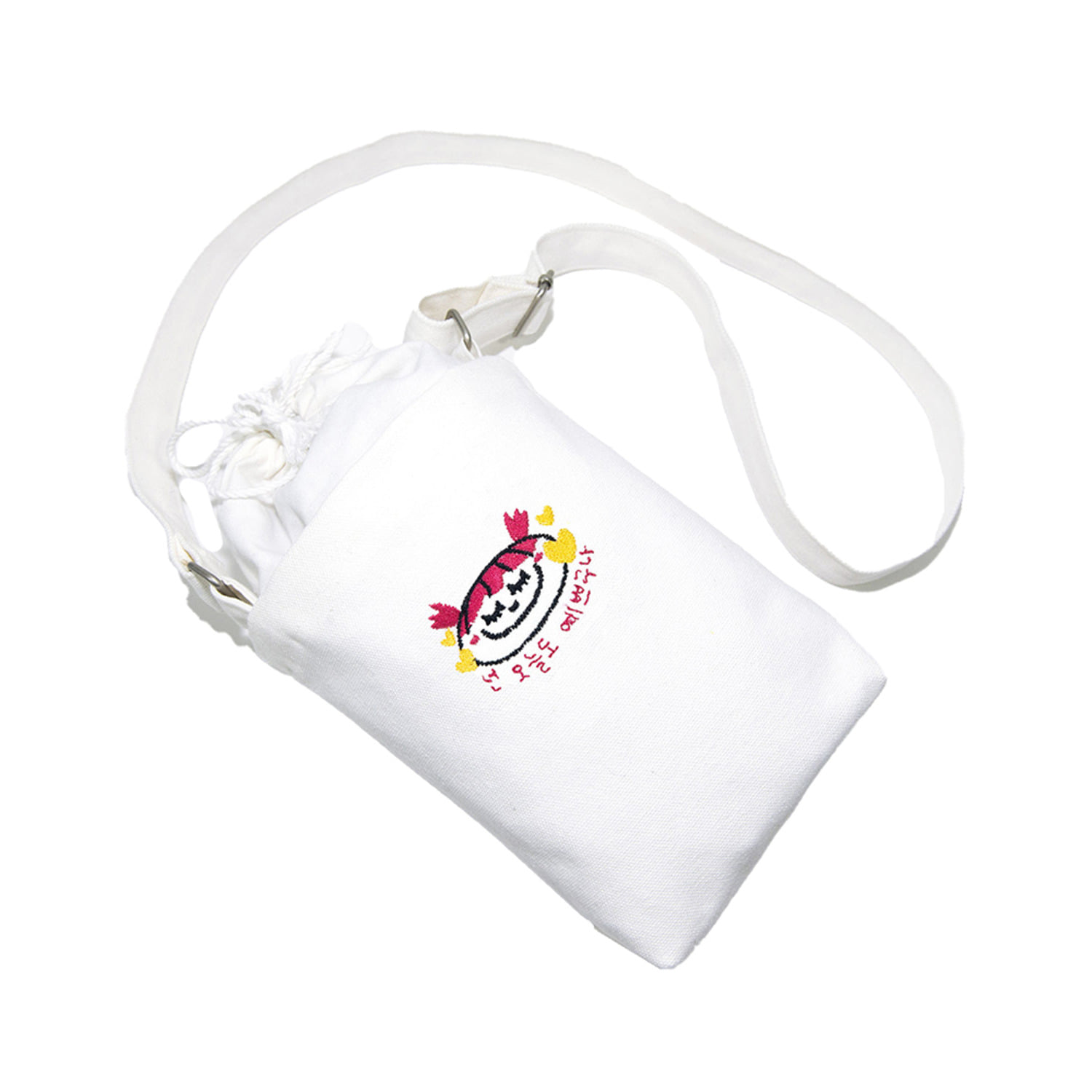 소녀 스몰 캔버스 숄더백 아이보리Girl small canvas shoulder bag (Ivory)
