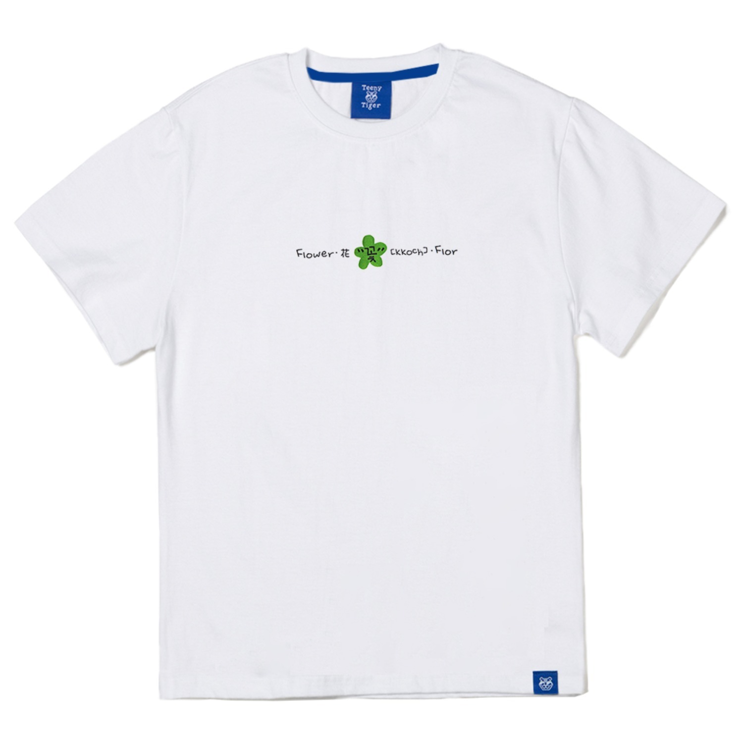 꽃 시 반팔티셔츠 화이트Poem &#039;Flower&#039; Standard-fit short sleeve T-shirts (White)